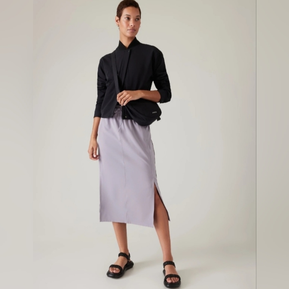 Athleta Jupe Mi-Longue Stride Midi Skirt Violet NEW NWT